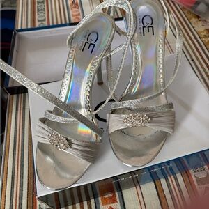 Silver Strappy Dress Sandals